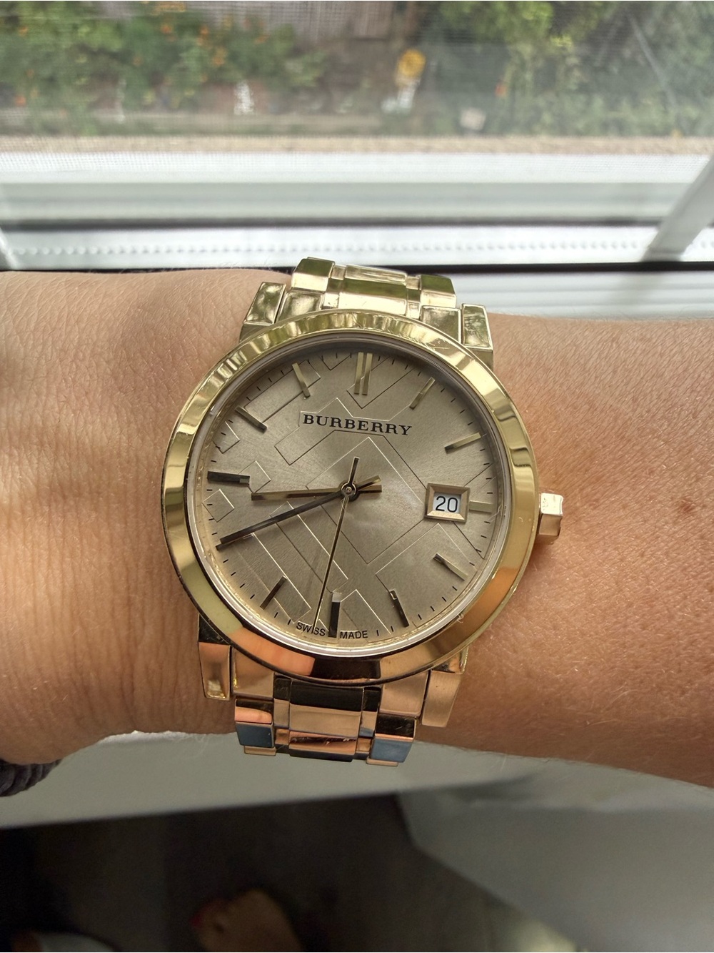 Burberry Gold-Tone Men's Bracelet Watch with Champagne Dial